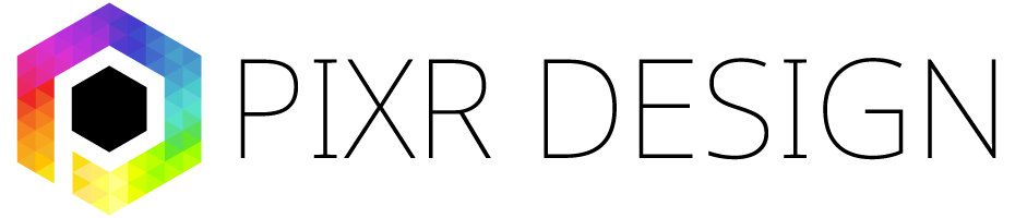 The Main PIXR design logo with a byline with the name